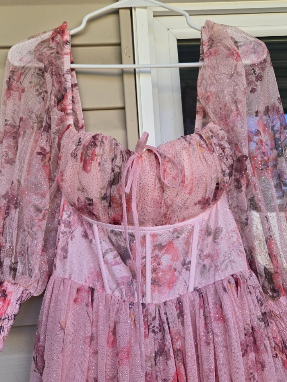 Floral Pink Fairy Cottagecore Dress - Picture 5 of 9